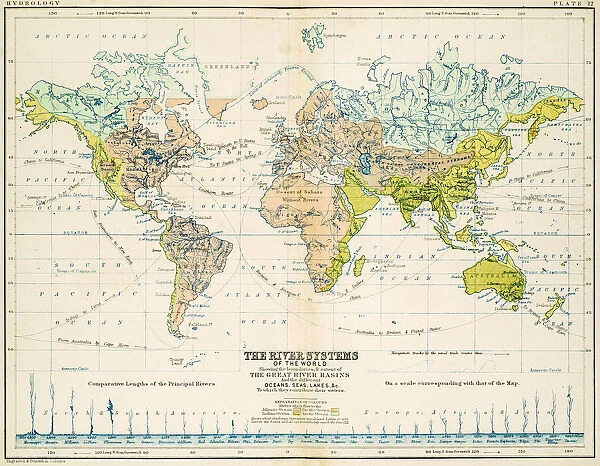 Rivers - Map of the world 1861