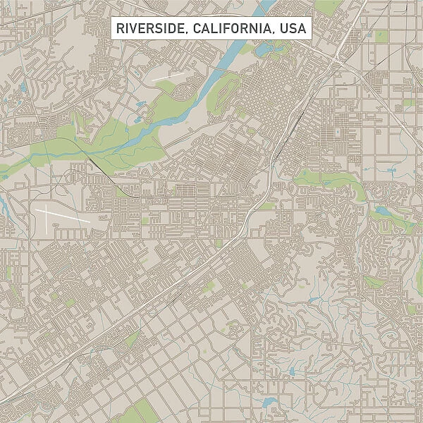 Riverside California US City Street Map