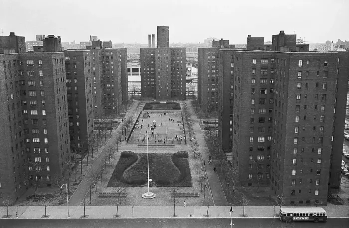 Framed Print : Riverton Apartment Houses and Courtyard Framed Print : Riverton Apartment Houses and Courtyard
