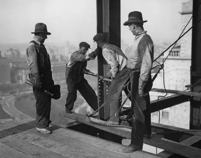 Framed Print : Rivetting Team