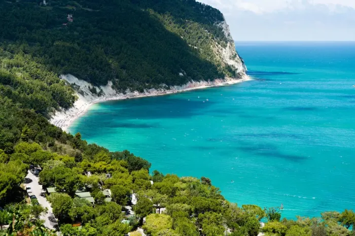 Framed Print : Riviera del Conero, seascape from above, Marche, Italy Framed Print : Riviera del Conero, seascape from above, Marche, Italy