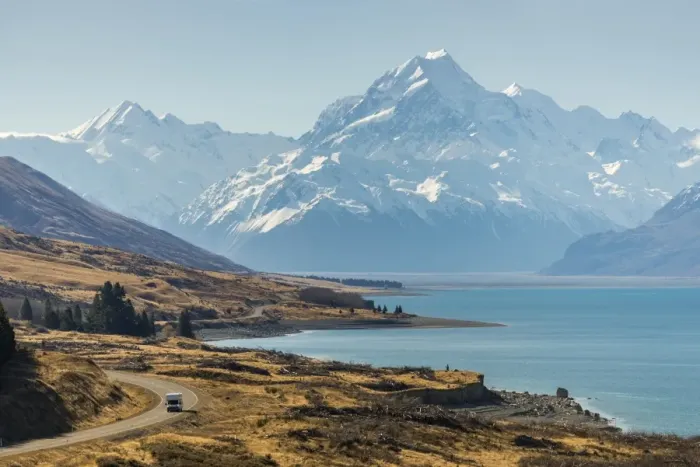 Framed Print : Road to Mount Cook and Lake Pukaki, South island, New Zealand Framed Print : Road to Mount Cook and Lake Pukaki, South island, New Zealand