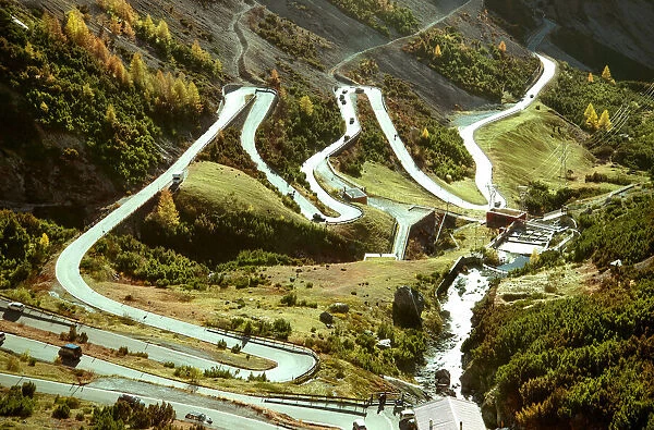 The road to Stelvio mountain pass, Lombardy Italy