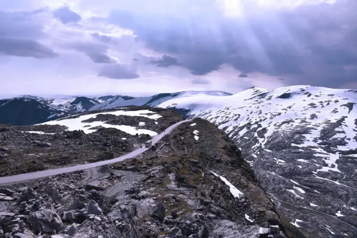 Framed Print : The road to the summit of Dalsnibba