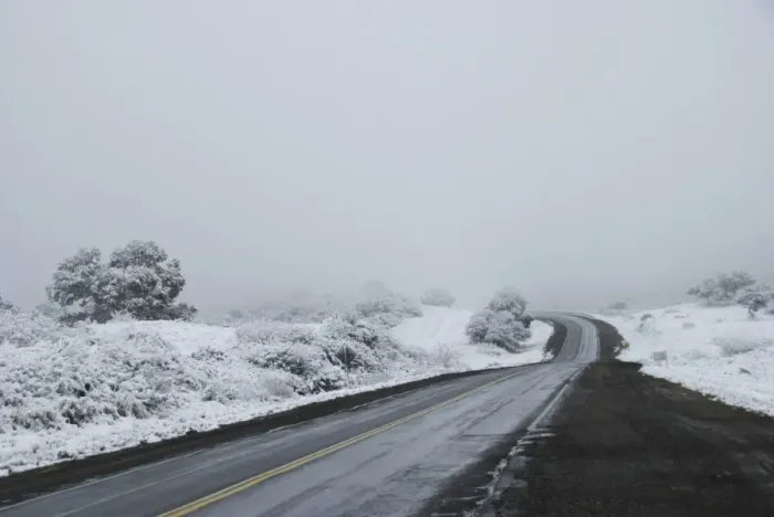 Framed Print : road in winter with fog outside tucuman Framed Print : road in winter with fog outside tucuman
