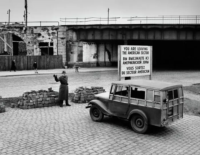 Framed Print : Roadblock In Berlin, 1949 Framed Print : Roadblock In Berlin, 1949