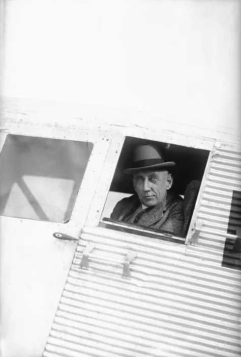 Framed Print : Roald Amundsen Looking Out of Airplane Framed Print : Roald Amundsen Looking Out of Airplane