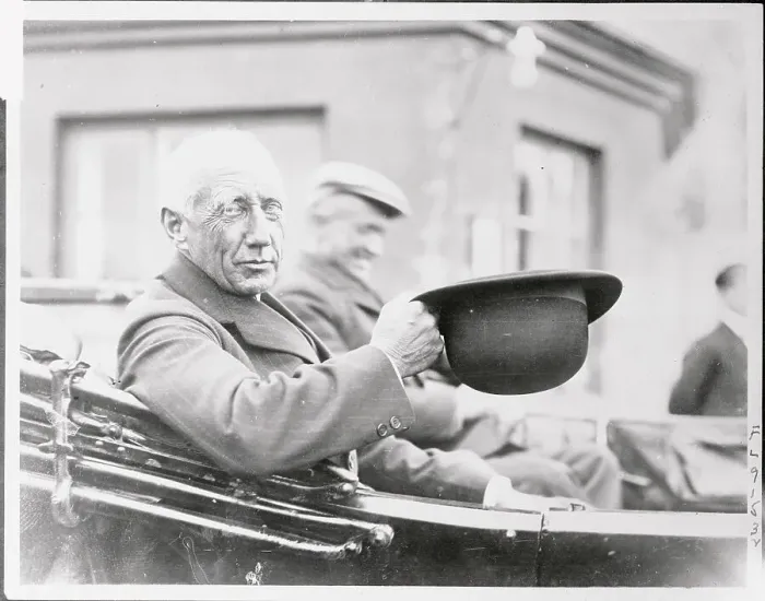 Framed Print : Roald Amundsen Riding in Car Framed Print : Roald Amundsen Riding in Car