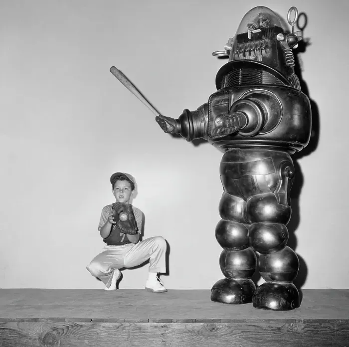 Framed Print : Robbie The Robot Playing Baseball Framed Print : Robbie The Robot Playing Baseball