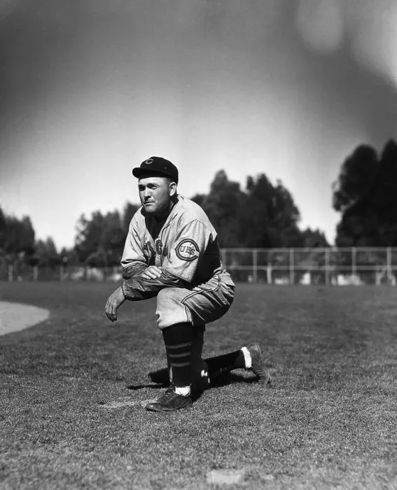 Framed Print : Robers Hornsby Kneeling in Baseball Field Framed Print : Robers Hornsby Kneeling in Baseball Field