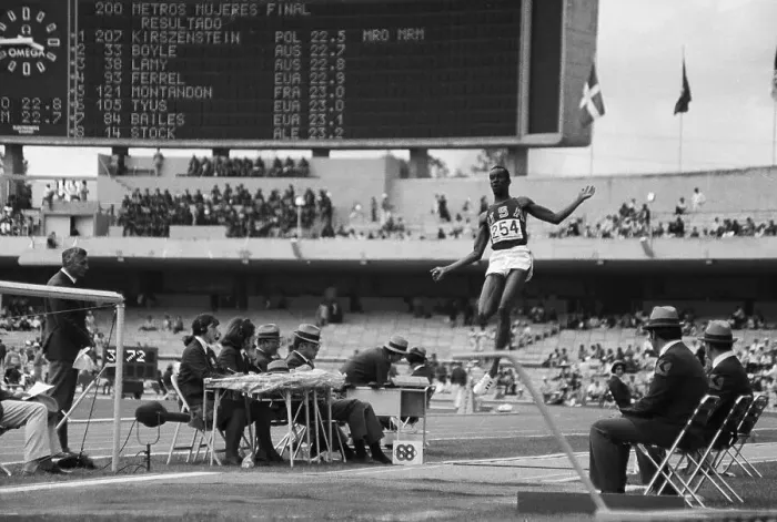 Framed Print : Robert Beamon Doing Triple Jump Framed Print : Robert Beamon Doing Triple Jump