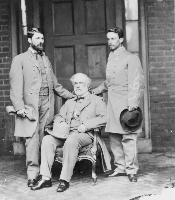 Framed Print : Robert E. Lee, His Son and His Aide Framed Print : Robert E. Lee, His Son and His Aide