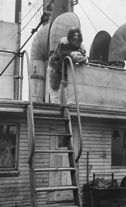 Framed Print : Robert E. Peary In Furs On Deck Of Ship Framed Print : Robert E. Peary In Furs On Deck Of Ship