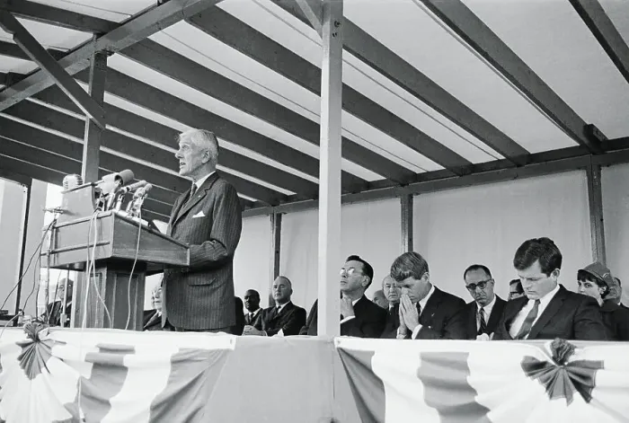 Framed Print : Robert and Edward Kennedy Attending Dedication Ceremonies Framed Print : Robert and Edward Kennedy Attending Dedication Ceremonies