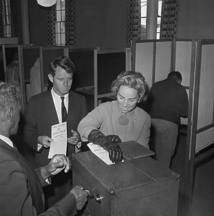 Framed Print : Robert and Ethel Kennedy at Ballot Box Framed Print : Robert and Ethel Kennedy at Ballot Box