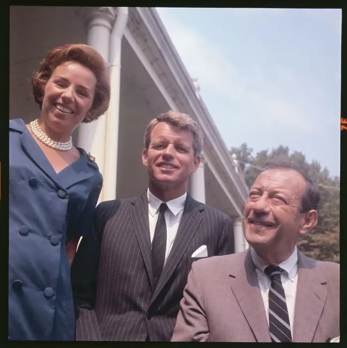 Framed Print : Robert and Ethel Kennedy Posing with Robert Wagner