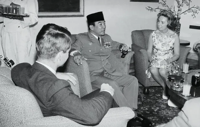 Framed Print : Robert and Ethel Kennedy Sitting With Indonesian Leader Framed Print : Robert and Ethel Kennedy Sitting With Indonesian Leader