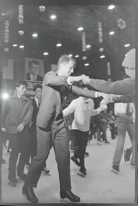 Framed Print : Robert and Ethel Kennedy Skating With Japanese Admirer Framed Print : Robert and Ethel Kennedy Skating With Japanese Admirer