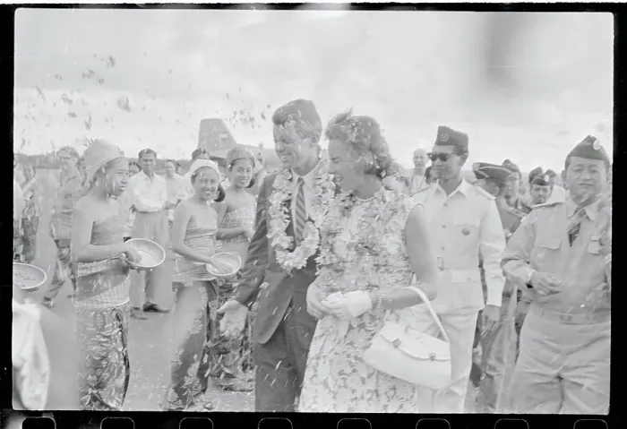 Framed Print : Robert and Ethel Kennedy Wearing Petals on Visit to Bali Framed Print : Robert and Ethel Kennedy Wearing Petals on Visit to Bali