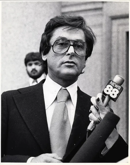 Framed Print : Robert Evans with Microphones Framed Print : Robert Evans with Microphones