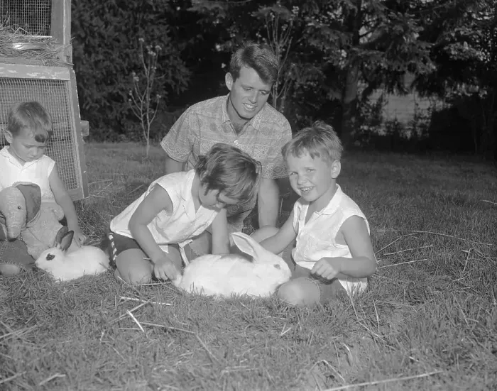 Framed Print : Robert F. Kennedy with His Children Outdoors Framed Print : Robert F. Kennedy with His Children Outdoors