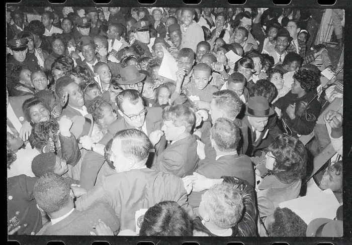 Framed Print : Robert F. Kennedy Inside Massive Crowd During Campaign Framed Print : Robert F. Kennedy Inside Massive Crowd During Campaign
