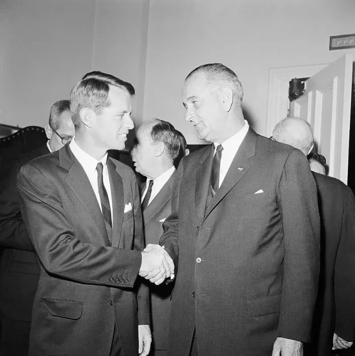 Framed Print : Robert F. Kennedy and Lyndon B. Johnson Framed Print : Robert F. Kennedy and Lyndon B. Johnson