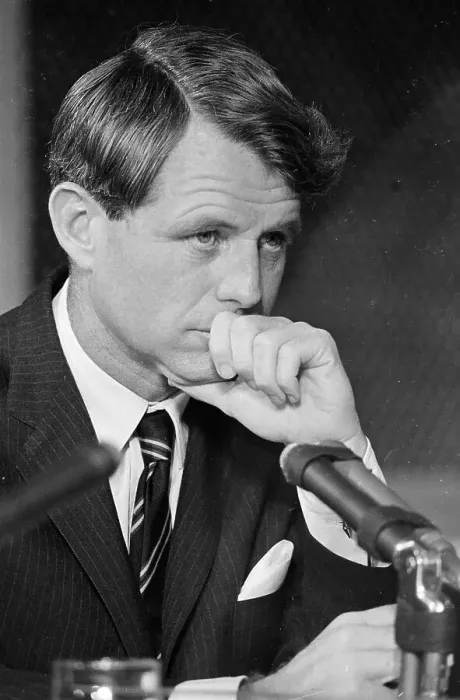 Framed Print : Robert F. Kennedy In Pensive Mood at Microphones Framed Print : Robert F. Kennedy In Pensive Mood at Microphones