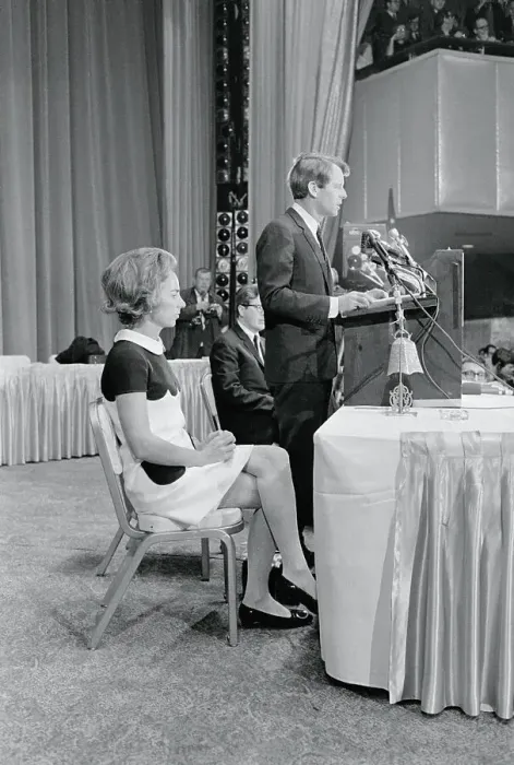 Framed Print : Robert F. Kennedy at Podium With Wife Sitting Nearby Framed Print : Robert F. Kennedy at Podium With Wife Sitting Nearby