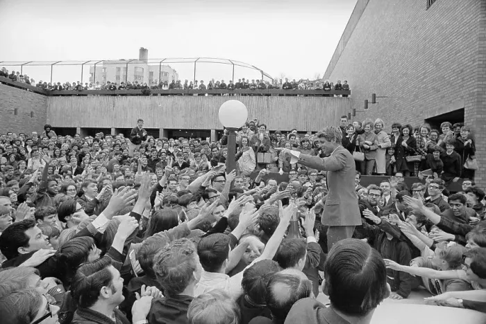 Framed Print : Robert F. Kennedy with Political Fans Framed Print : Robert F. Kennedy with Political Fans