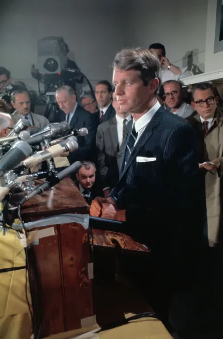 Framed Print : Robert F. Kennedy at Press Conference Framed Print : Robert F. Kennedy at Press Conference