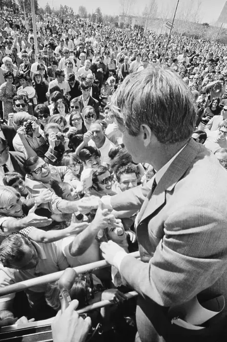 Framed Print : Robert F. Kennedy Shaking Hands During Campaign Framed Print : Robert F. Kennedy Shaking Hands During Campaign