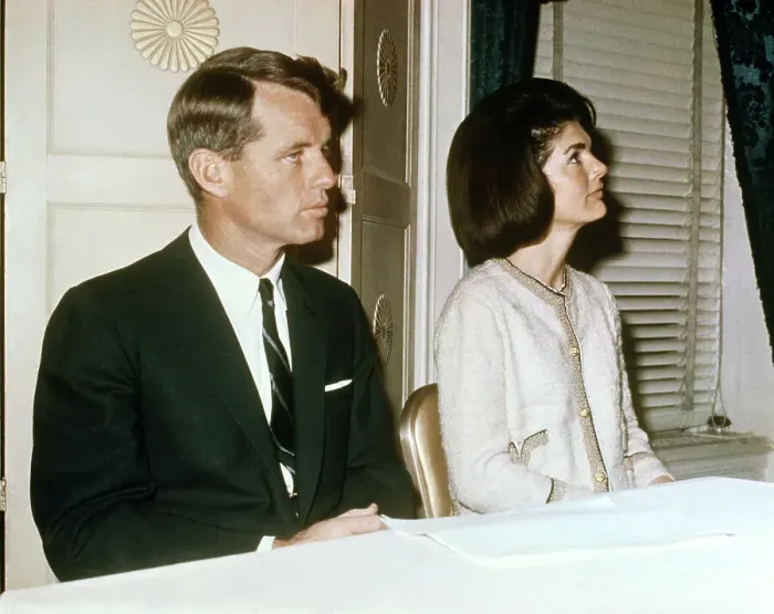 Framed Print : Robert F Kennedy Sitting with Jackie Kennedy Framed Print : Robert F Kennedy Sitting with Jackie Kennedy