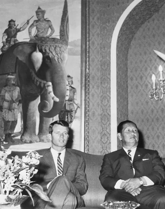 Framed Print : Robert F. Kennedy Sitting With Thai Premiere Sarit Thanarat on Visit Framed Print : Robert F. Kennedy Sitting With Thai Premiere Sarit Thanarat on Visit