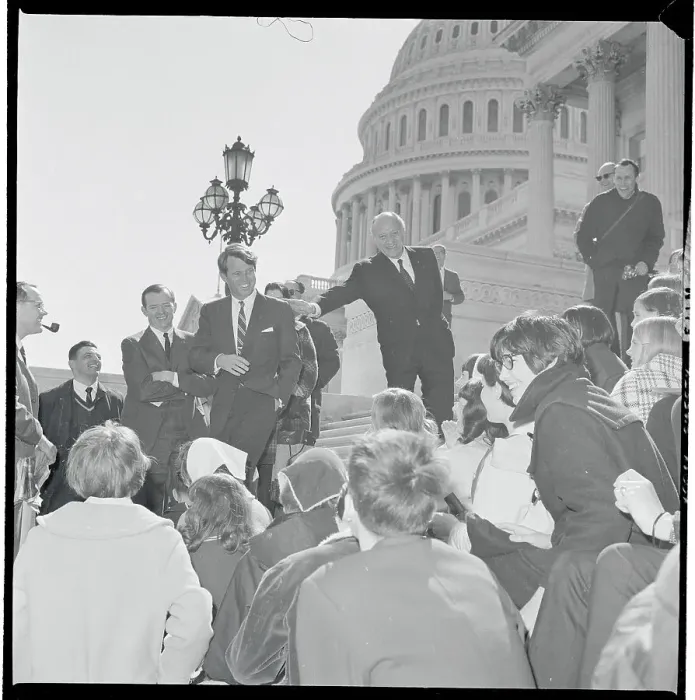 Framed Print : Robert F. Kennedy Speaking on Capitol Steps