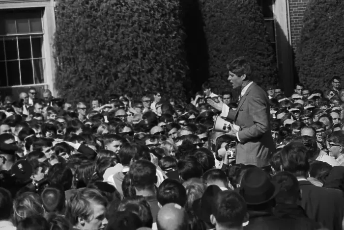 Framed Print : Robert F. Kennedy Speaking to Large Crowd Framed Print : Robert F. Kennedy Speaking to Large Crowd