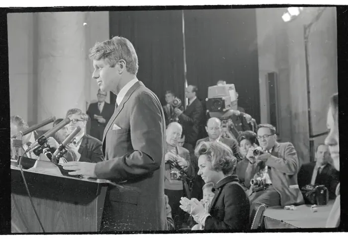 Framed Print : Robert F. Kennedy Speaking at Podium Framed Print : Robert F. Kennedy Speaking at Podium