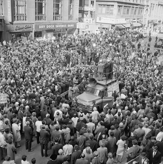 Framed Print : Robert F. Kennedy Standing on Mobile Podium Framed Print : Robert F. Kennedy Standing on Mobile Podium
