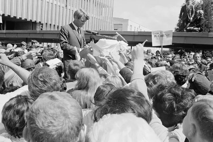Framed Print : Robert F. Kennedy Stopping to Give His Signature to a Supporter Framed Print : Robert F. Kennedy Stopping to Give His Signature to a Supporter