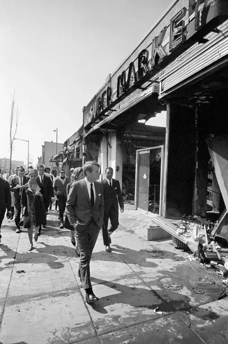 Framed Print : Robert F. Kennedy Touring Riot Damage Framed Print : Robert F. Kennedy Touring Riot Damage