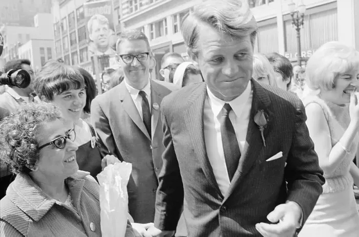 Framed Print : Robert F. Kennedy Walking Through Crowd of Supporters Framed Print : Robert F. Kennedy Walking Through Crowd of Supporters