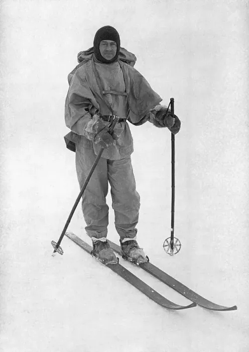 Framed Print : Robert F. Scott On Skis At South Pole Framed Print : Robert F. Scott On Skis At South Pole