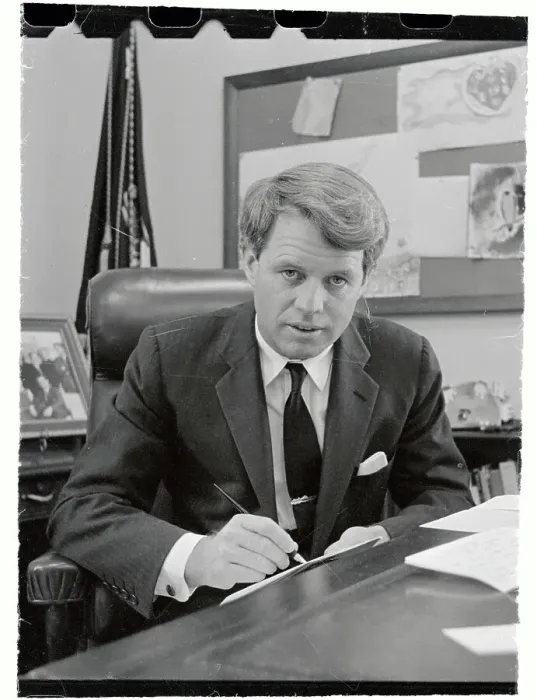 Framed Print : Robert Francis Kennedy Pausing from Writing at His Desk Framed Print : Robert Francis Kennedy Pausing from Writing at His Desk