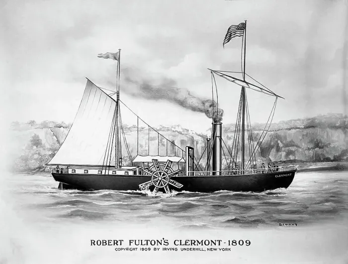 Framed Print : Robert Fulton's Clermont by Irving Underhill Framed Print : Robert Fulton's Clermont by Irving Underhill