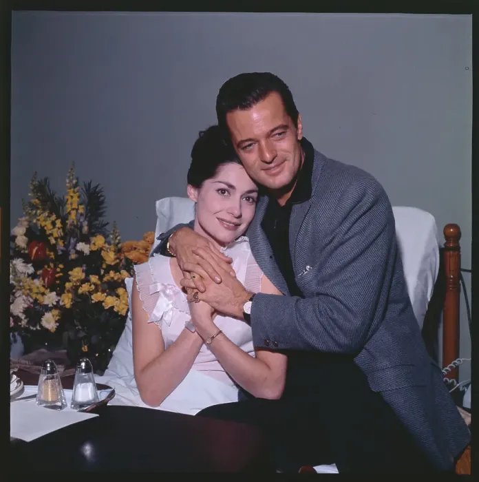 Framed Print : Robert Goulet Embracing Wife Framed Print : Robert Goulet Embracing Wife