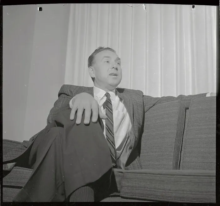 Framed Print : Robert Hofstadter Sitting with One Arm on Back of Couch Framed Print : Robert Hofstadter Sitting with One Arm on Back of Couch