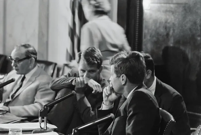 Framed Print : Robert and John Kennedy talking Framed Print : Robert and John Kennedy talking
