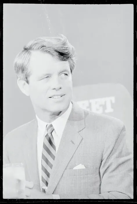 Framed Print : Robert Kennedy Appearing on Television Screen