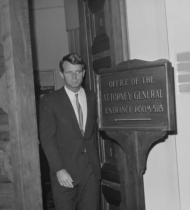 Framed Print : Robert Kennedy at Attorney Generals Office