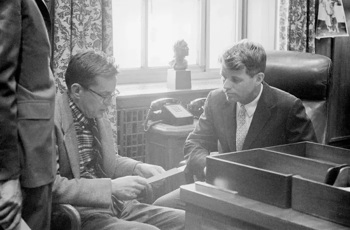 Framed Print : Robert Kennedy Conferring With Burke Marshall Framed Print : Robert Kennedy Conferring With Burke Marshall